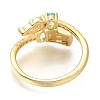 Rack Plating Brass Micro Pave Cubic Zirconia Open Cuff Rings for Women RJEW-M022-37G-3