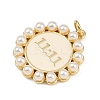 Flat Round with 11:11 Brass Enamel Pendants KK-S526-12G-A-2