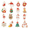 32Pcs 16 Styles Christmas Theme Alloy Enamel Pendants ENAM-TA0001-64-2