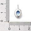 925 Sterling Silver Cubic Zirconia Oval Charms STER-S006-01S-L-3