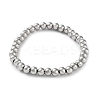 Non-Tarnish 316 Surgical Stainless Steel Round Beaded Stretch Bracelets LS-BJEW-M305-01D-P-1