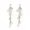 Flower Plastic Imitation Pearl Dangle Stud Earrings PW23031771066-1