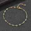 304 Stainless Steel Dapped Chains Bracelets for Women BJEW-D466-08A-G-4