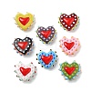 Baking Paint Glass Bumpy Beads Heart LAMP-V001-07-1