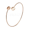 Ion Plating(IP) 304 Stainless Steel Cuff Blank Bangle Bases with Round Tray STAS-Z088-03B-RG-1