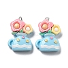 Spring Theme Opaque Resin Pendants LS-RESI-R444-04A-1