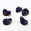 Electroplated Natural Druzy Agate Beads Strands G-N0259-02-2