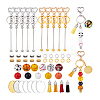 DIY Wood Sports Ball Beadable Keychain Jewelry Making Kits DIY-PH0023-91-7