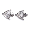 Brass Micro Pave Cubic Clear Zirconia  2-Loop Link Pendants KK-P192-01P-1