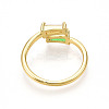 Brass Micro Pave Cubic Zirconia Cuff Rings for Women KK-T070-111-3