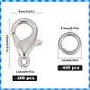 400Pcs Zinc Alloy Lobster Claw Clasps FIND-SP0001-33P-2