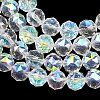 Transparent Electroplate Glass Beads Strands X-EGLA-N002-34C-B02-2