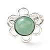 Natural Green Aventurine Adjustable Rings RJEW-P043-01P-17-2