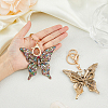 2Pcs Colorful Rhinestones Hollow Butterfly Alloy Pendant Keychain KEYC-HY0001-14-3