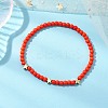 Dyed Synthetic Turquoise Beads Stretch Bracelets for Women Men BJEW-JB11311-02-2