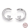 Rhodium Plated 925 Sterling Silver Micro Pave Cubic Zirconia Pendants STER-T004-35P-4