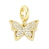 Brass Micro Pave Cubic Zirconia European Dangle Charms KK-D325-21G-03-1