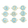 Ocean Brass Enamel Links Connector Charms KK-K417-07G-01-1