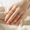 2Pcs 2 Style Cubic Zirconia Open Cuff Rings Set LS-RJEW-B050-01-6