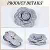 4Pcs Cloth Art Camelia Brooch Pins JEWB-CN0001-03B-5