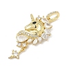 Brass Micro Pave Clear Cubic Zirconia Pendants KK-I476-13G-2