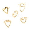 5Pcs 304 Stainless Steel Open Cuff Rings for Women RJEW-K313-12G-4