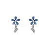 Alloy Enamel Flower Stud Earrings WG2E25F-01-5