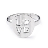 304 Stainless Steel Word Love Adjustable Ring for Women RJEW-I097-01P-2