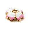 4-Petal Alloy Enamel Bead Caps FIND-G029-06G-01-3