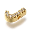 Rack Plating Brass Micro Pave Clear Cubic Zirconia Beads KK-G500-30G-J-2