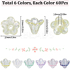 360PCS 6Colors Transparent Acrylic Bead Caps TACR-SC0001-24-2