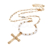 Alloy Rhinestone Pendant Necklaces for Women NJEW-U013-10G-02-2