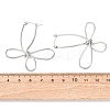 Hollow Flower 201 Stainless Steel Hoop Earrings LS-EJEW-P337-01P-5