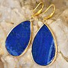 Natural Lapis Lazuli Teardrop Dangle Earrings FS-WG5CAE0-12-2