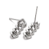 Brass Cuban Link Chain Shape Danlge Stud Earrings EJEW-C015-01P-2