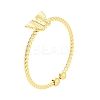 Real 18K Gold Plated 304 Stainless Steel Open Cuff Rings for Women LS-RJEW-B061-02G-02-1