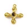 Natural Tiger Eye & 304 Stainless Steel Cross Pendants LS-STAS-H221-01G-08-1