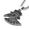 201 Stainless Steel Enamel Pendant Necklace NJEW-K253-17P-3
