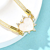Brass Micro Pave Clear Cubic Zirconia Link Bracelets for Women BJEW-A029-01C-G-3