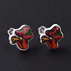 Acrylic Cartoon Mushroom Stud Earrings with Platic Pins for Women EJEW-F293-03B-3