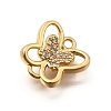 Brass Micro Pave Cubic Zirconia Butterfly Connector Charms KK-B152-23G-2
