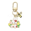 Rabbit Bees Alloy Enamel Pendant Decorations HJEW-JM02701-01-2
