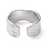 Non-Tarnish 304 Stainless Steel Wave Open Cuff Rings RJEW-D006-07P-3