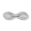 Rack Plating Brass Micro Pave Clear Cubic Zirconia Fold Over Clasps KK-NH0002-03A-P-1