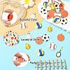 40Pcs 8 Styles Sports Ball Alloy Enamel Pendants ENAM-CJ0006-82-3