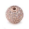 CZ Jewelry Brass Micro Pave Cubic Zirconia Round Beads ZIRC-M024-06RG-1