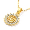 Golden Alloy Rhinestone Pendant Necklaces LS-NJEW-P284-01G-1