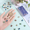 SUNNYCLUE 32Pcs 4 Colors Brass with Glass Charms KK-SC0003-57-3