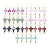 35Pcs 7 Colors Two Tone Cross Acrylic Connector Charms PALLOY-JF03528-01-1