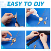 2Pcs 2 Styles Wing Alloy Pendant Decorations with Oval Tray HJEW-GA00049-01-3